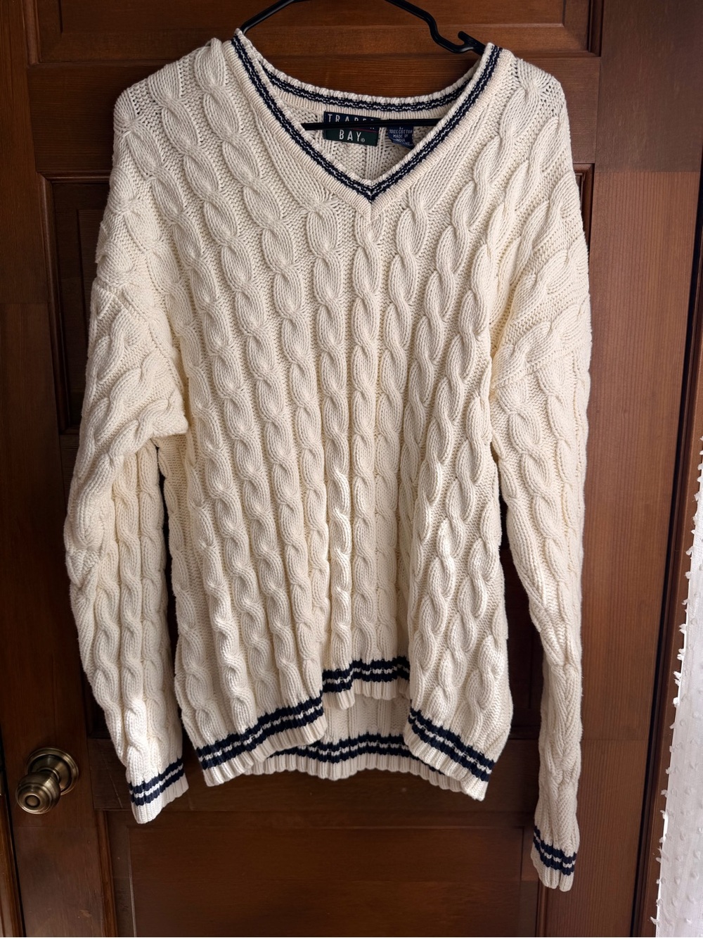 VINTAGE TRADER BAY CABLE KNIT PULLOVER